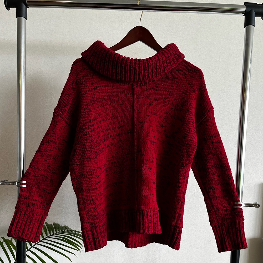 Cozy Red Jone’s New York Turtle Neck Sweater